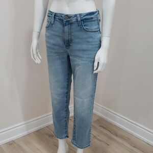 Guess Women's Cropped Jeans in Light Blue